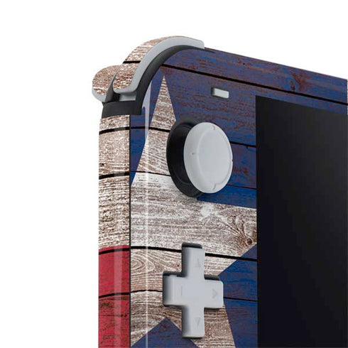Texas Flag Dark Wood Nintendo Switch Lite Skin